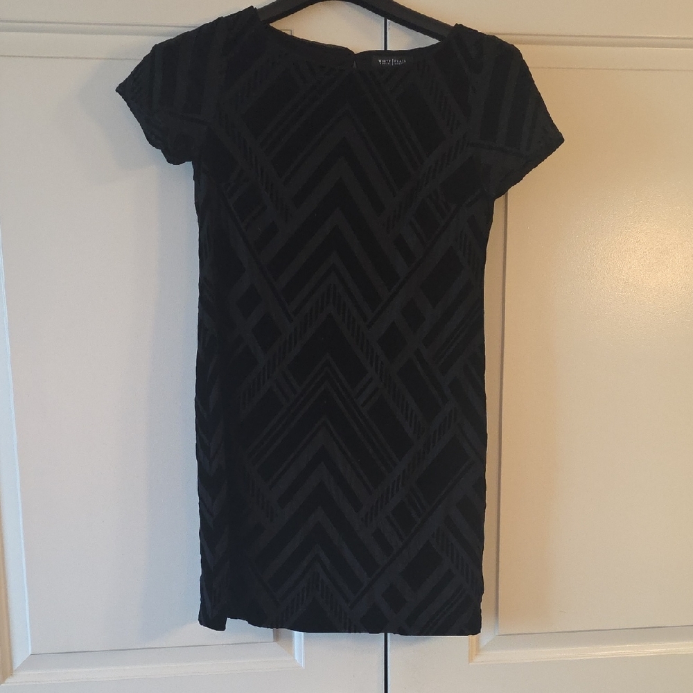 White House Black Market Black Chevron Mini Dress
